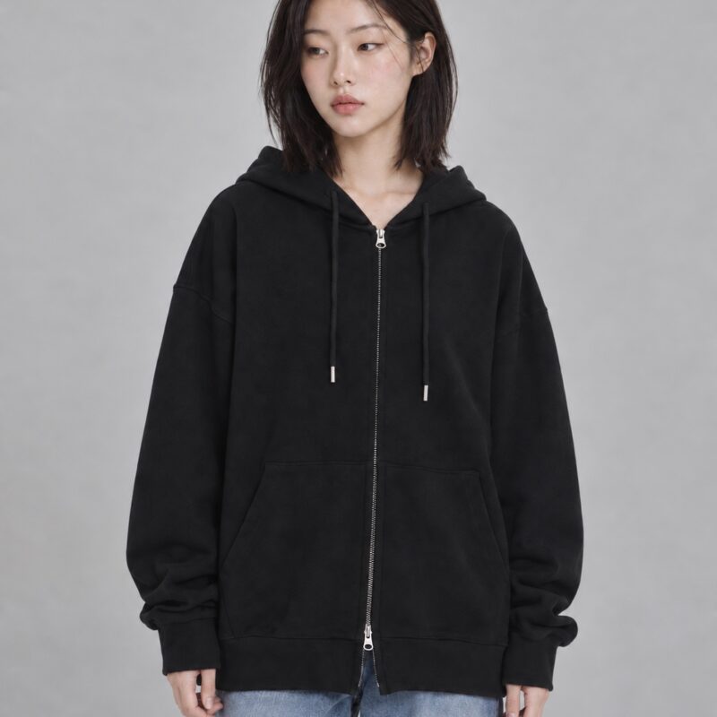 쭈리 오버핏 후드 집업